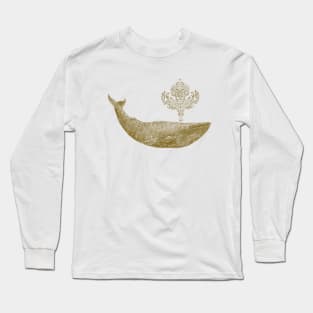 The Damask Whale gold square Long Sleeve T-Shirt